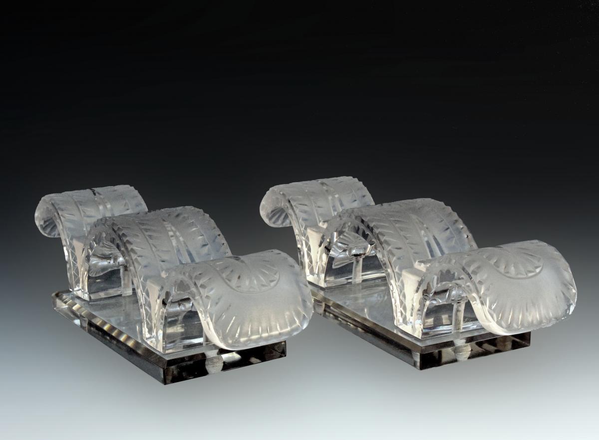 Lalique Paire de Chandeliers ''Porquerolles''-photo-2