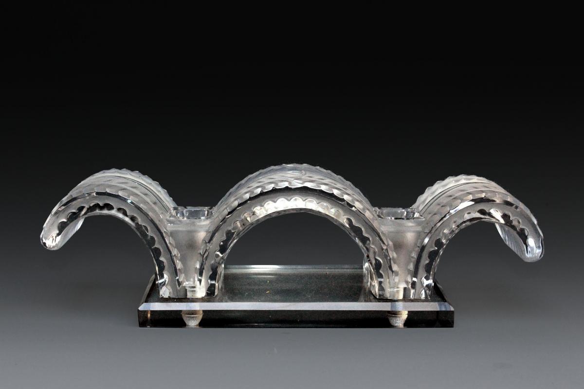 Lalique Paire de Chandeliers ''Porquerolles''-photo-4