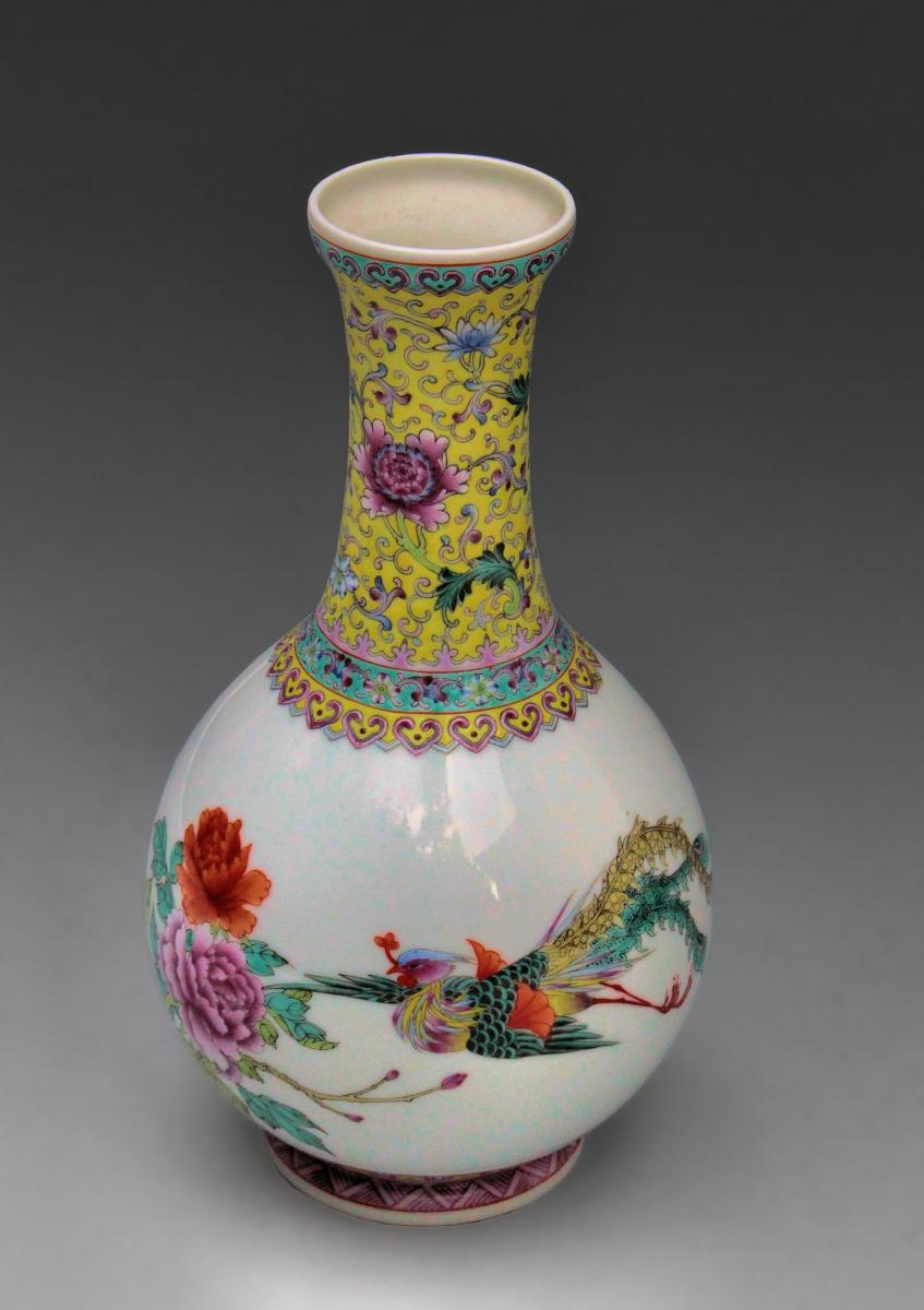 Vase Chine Qianlong Famille Rose-photo-2