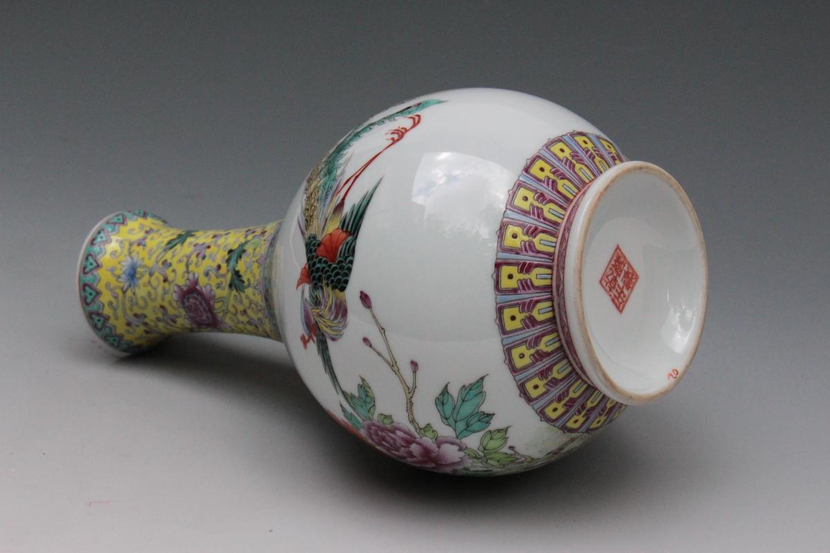 Vase Chine Qianlong Famille Rose-photo-7