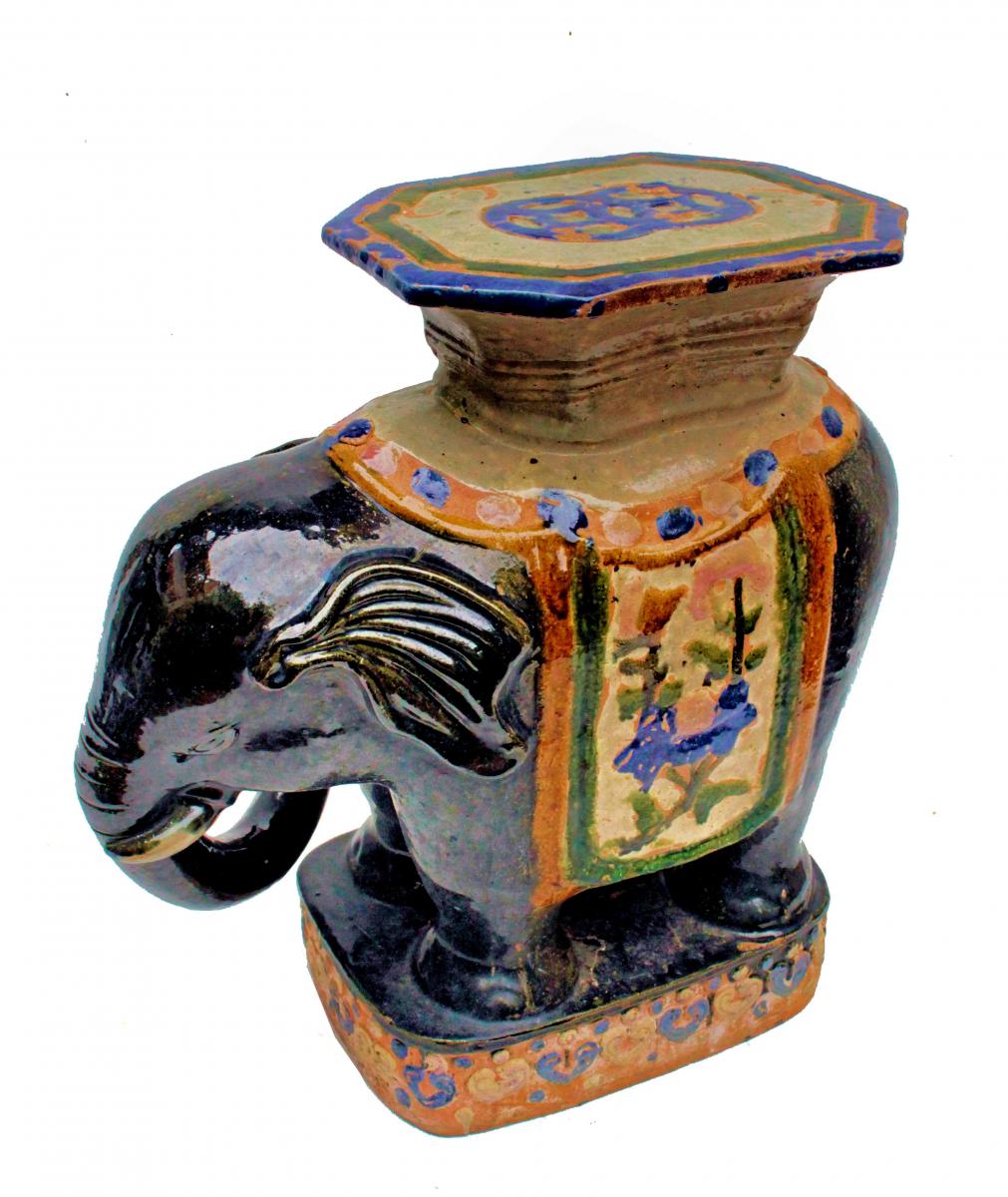 Éléphant Tabouret De Jardin Céramique De Chine-photo-4