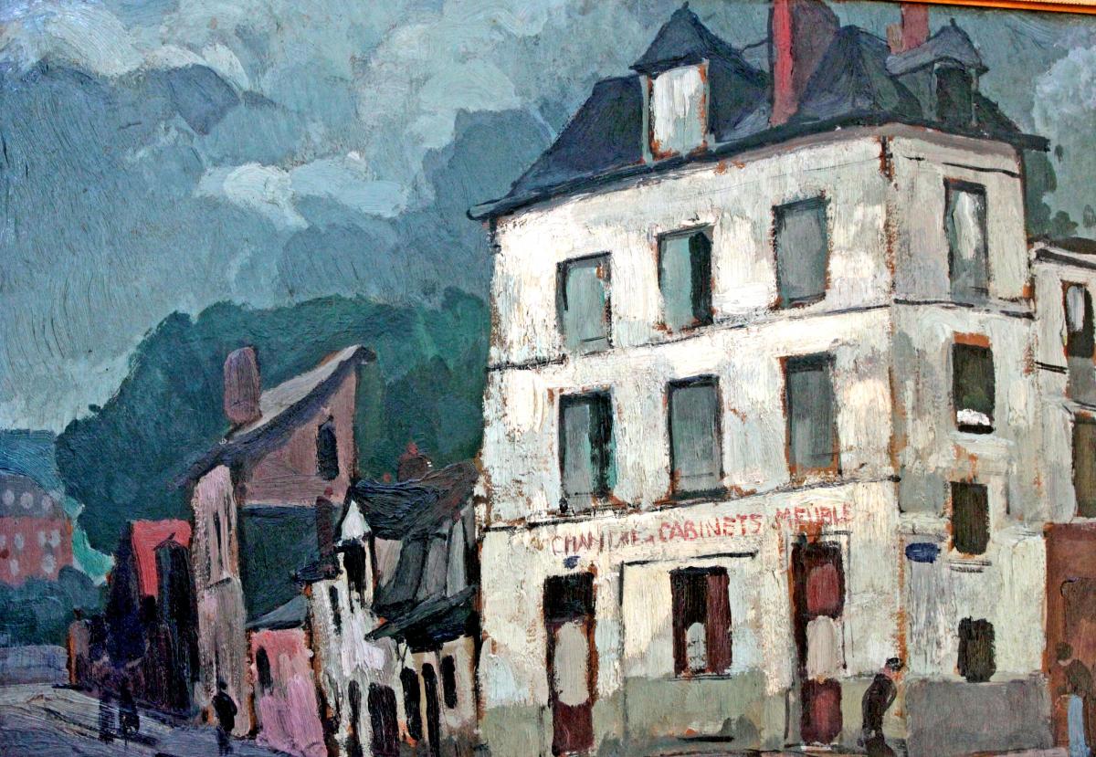 Pierre Le Trividic (1898-1960) Rue Animée à Rouen-photo-3