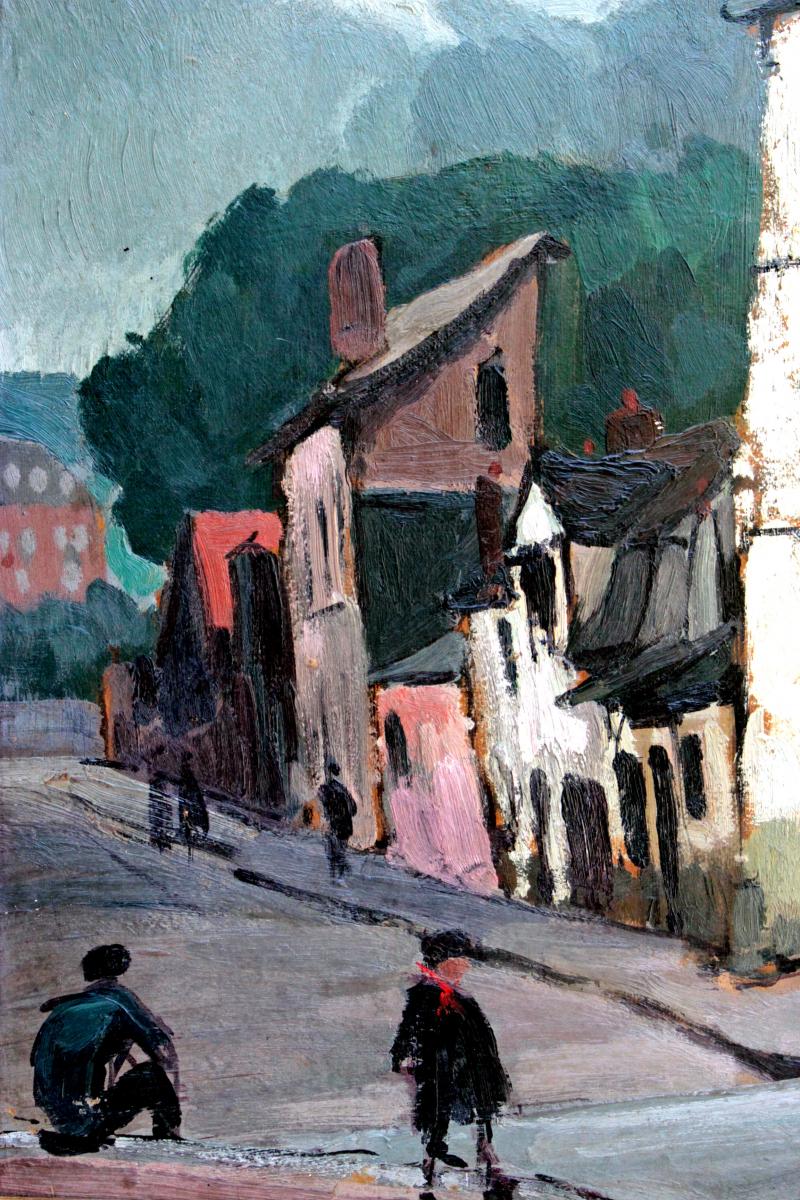 Pierre Le Trividic (1898-1960) Rue Animée à Rouen-photo-4