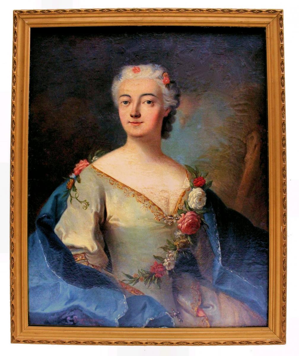 Large Portrait Lady Eighteenth After Nattier