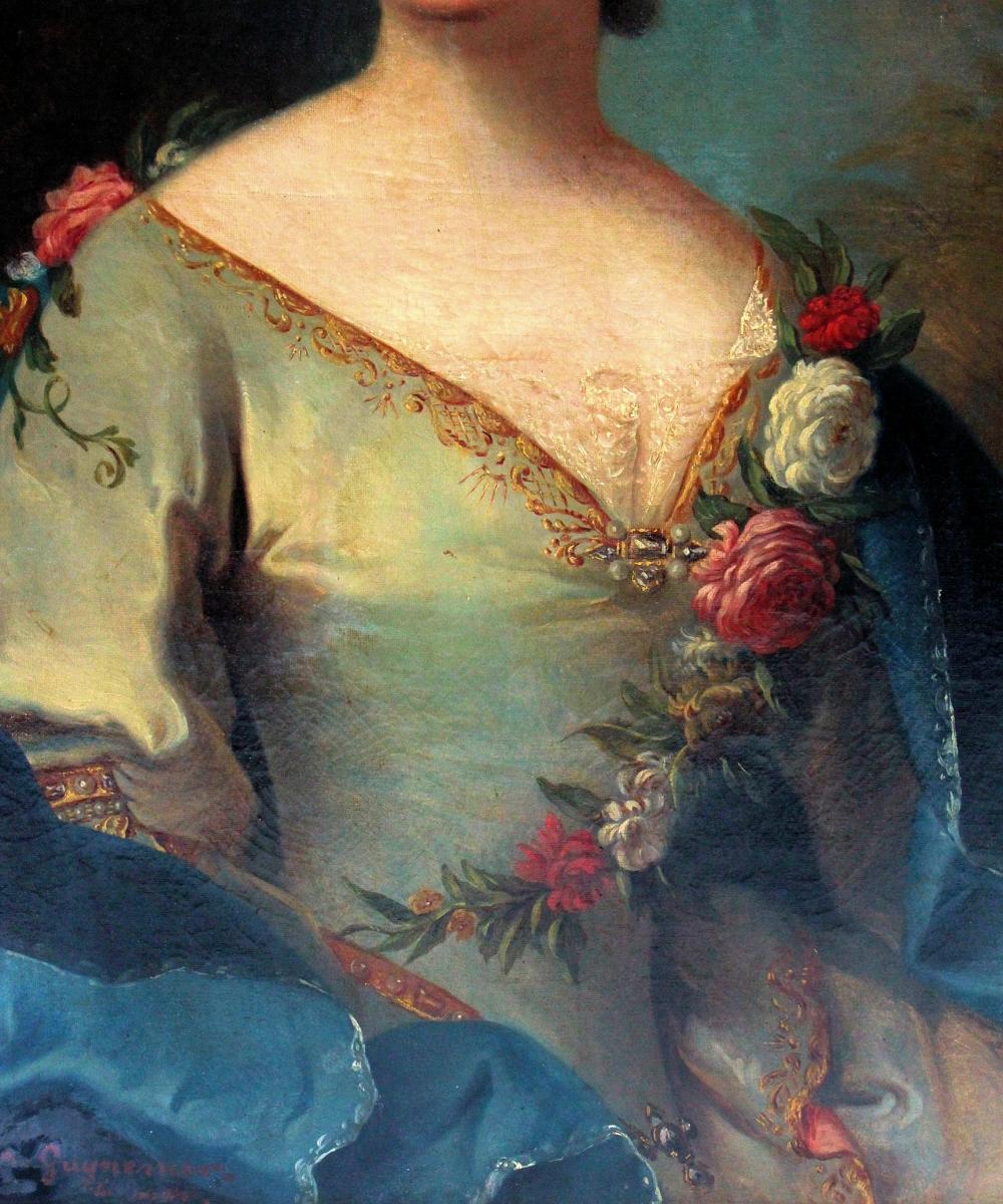 Grand Portrait Dame XVIIIe d'Après Nattier-photo-1