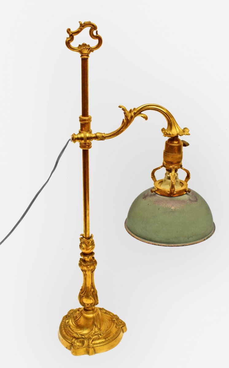 Grande Lampe Napoléon III en Bronze Doré (H: 70cm)-photo-2