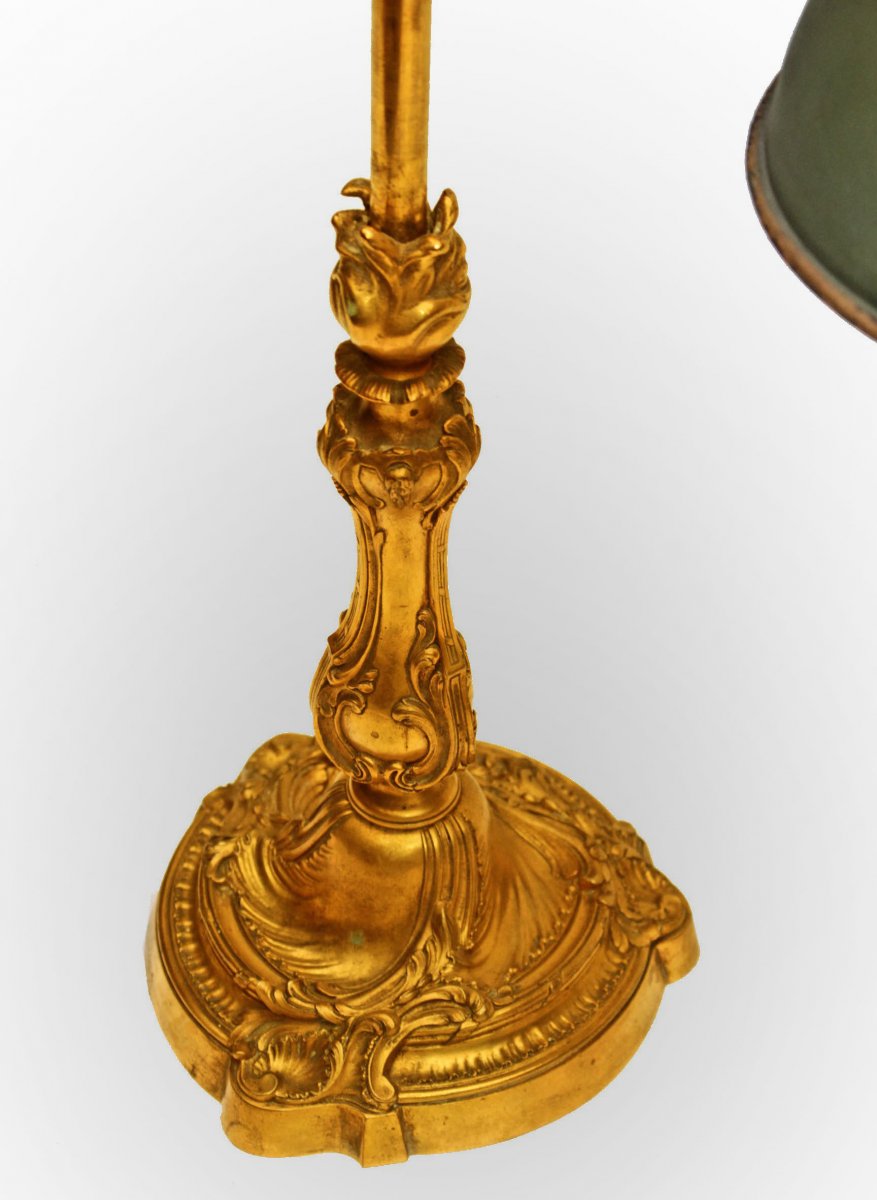Grande Lampe Napoléon III en Bronze Doré (H: 70cm)-photo-1