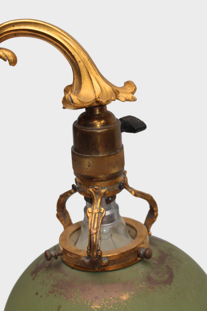 Grande Lampe Napoléon III en Bronze Doré (H: 70cm)-photo-4