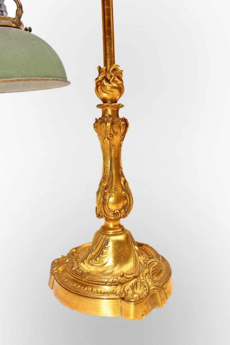 Grande Lampe Napoléon III en Bronze Doré (H: 70cm)-photo-7