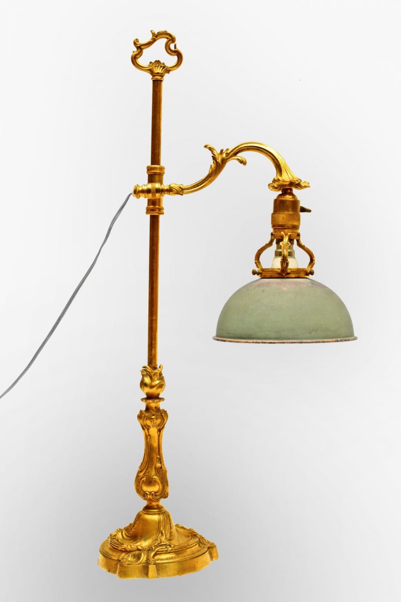 Grande Lampe Napoléon III en Bronze Doré (H: 70cm)