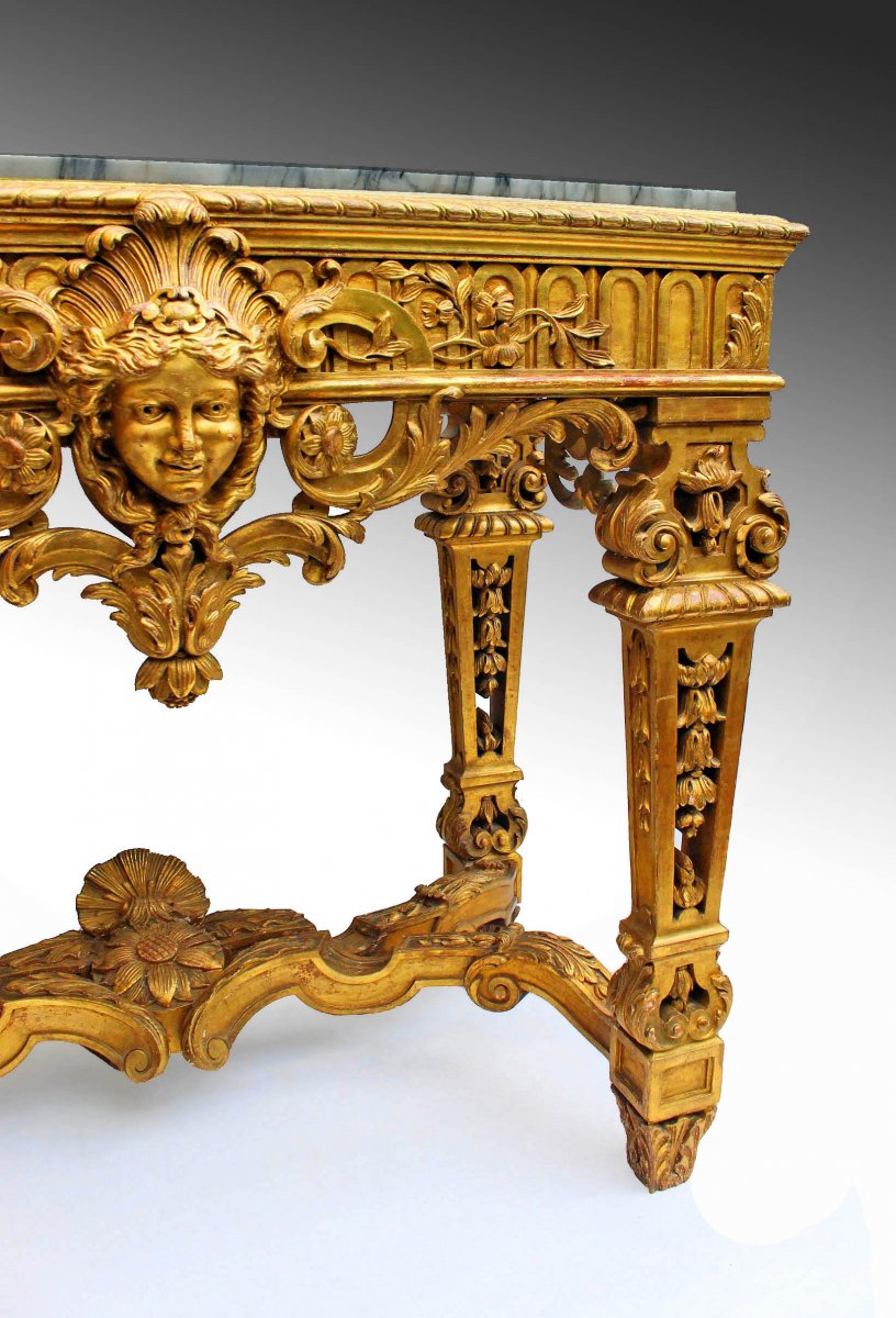 Napoleon III Ceremonial Console In Golden Wood-photo-4