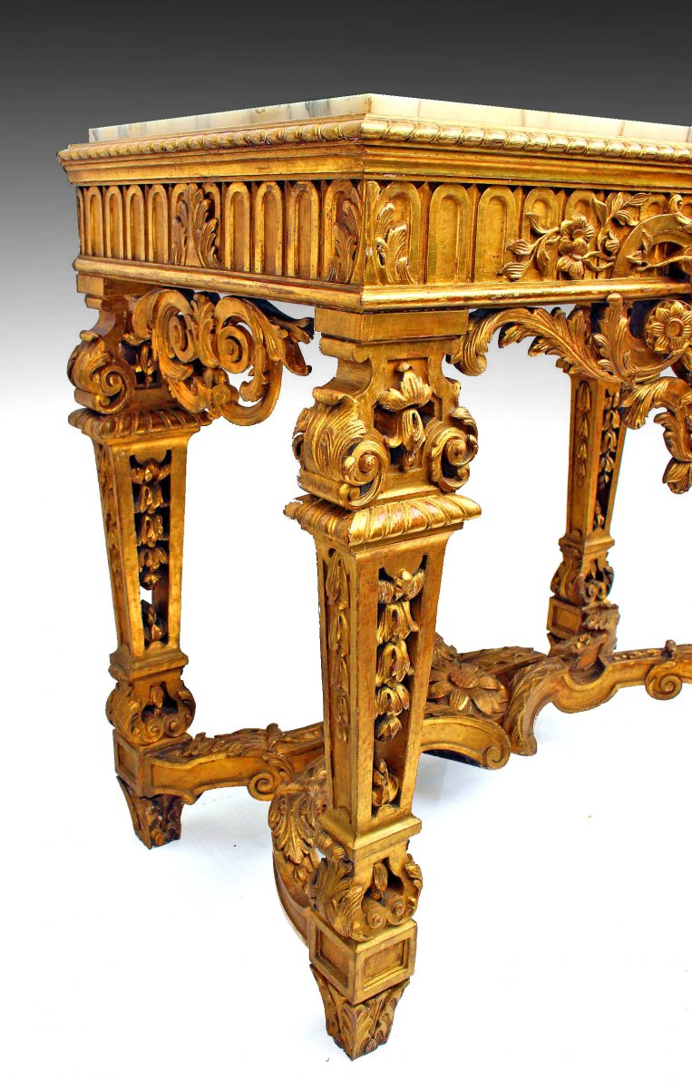 Napoleon III Ceremonial Console In Golden Wood-photo-5