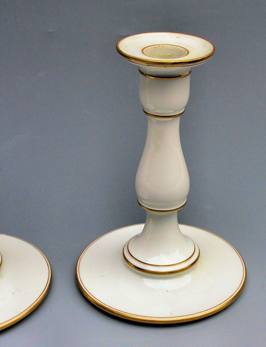 Sèvres 1862 Pair Of Candlesticks Baluster Shape-photo-1