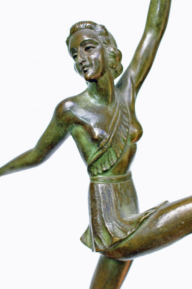 Danseuse Art Déco En Bronze-photo-4