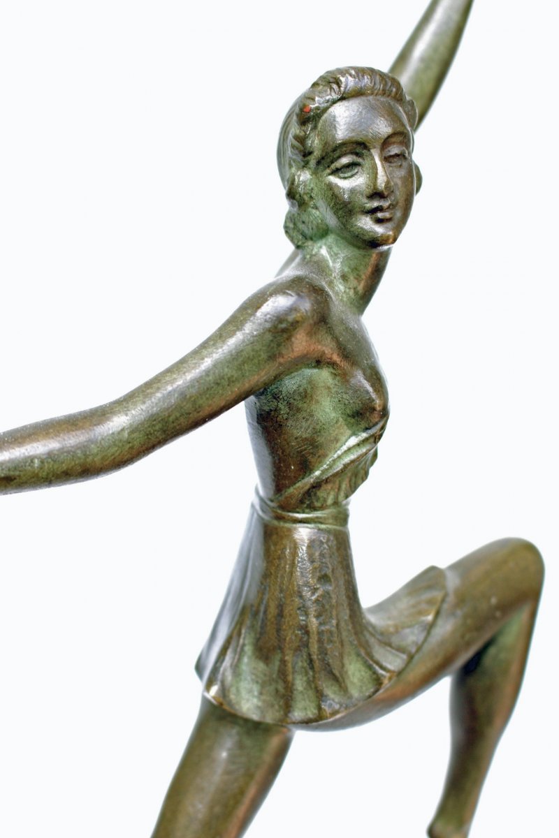 Danseuse Art Déco En Bronze-photo-5