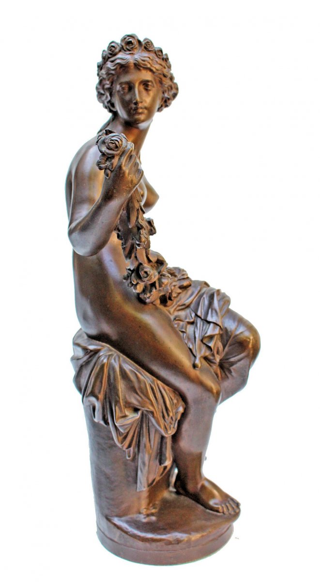 J-B Clésinger (1814-1883) & Barbedienne Paire De Statues Bronze XIXe-photo-2