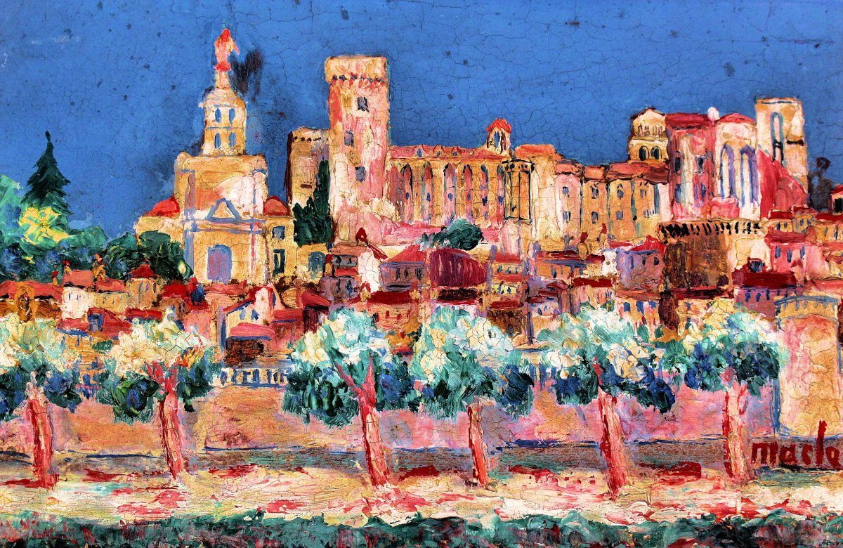 Elisée Maclet (1881-1962) Pair Of Paintings: Arles And Avignon-photo-3