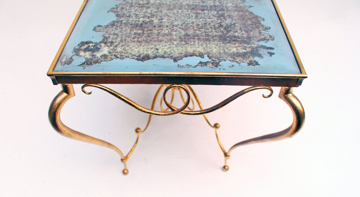 Charles Piguet (1887-1942) Art Deco Wrought Iron Table-photo-2