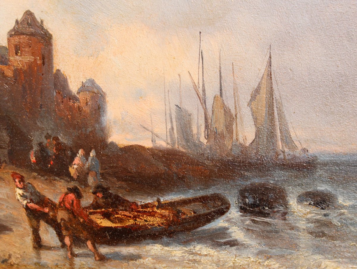 Charles Bouchez (1811-1882) St Malo Return From Fishing-photo-4