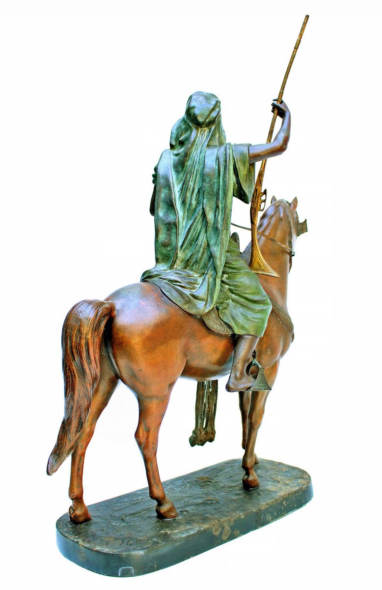 Louis Hottot (1834-1905) Orientalist Sculpture Height: 70 Cm-photo-2