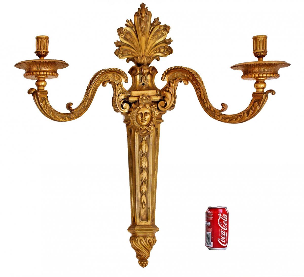 Important Bronze Wall Lamp Late Nineteenth (h: 72 Cm)-photo-2