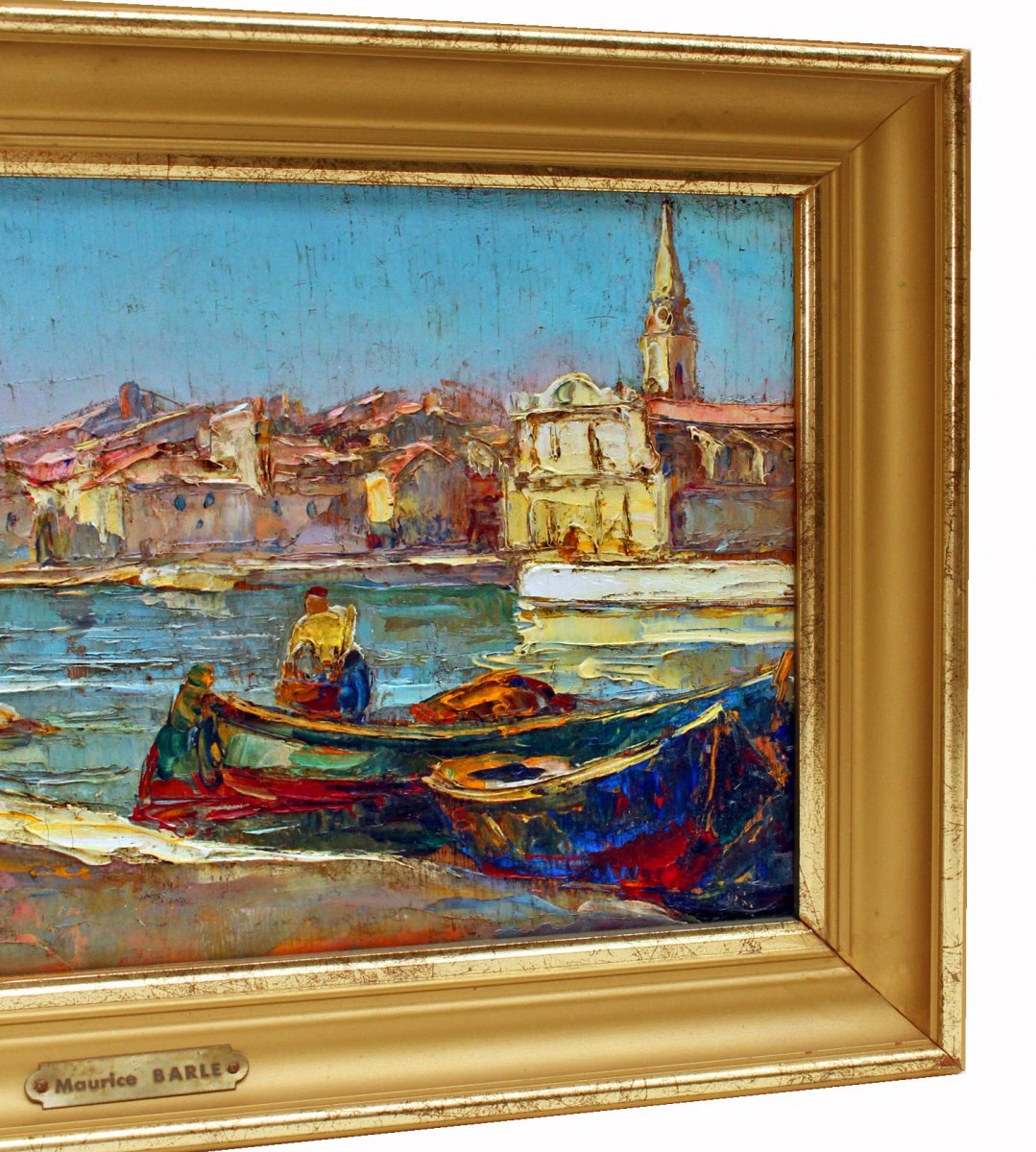 Maurice Barle (1903-1961) Port Animé à Martigues-photo-3