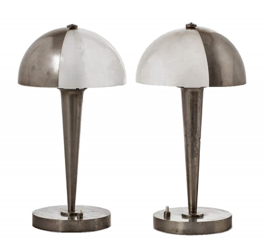 Jean Perzel (1892-1986) Pair Of Art Deco Lamps 1930-photo-2