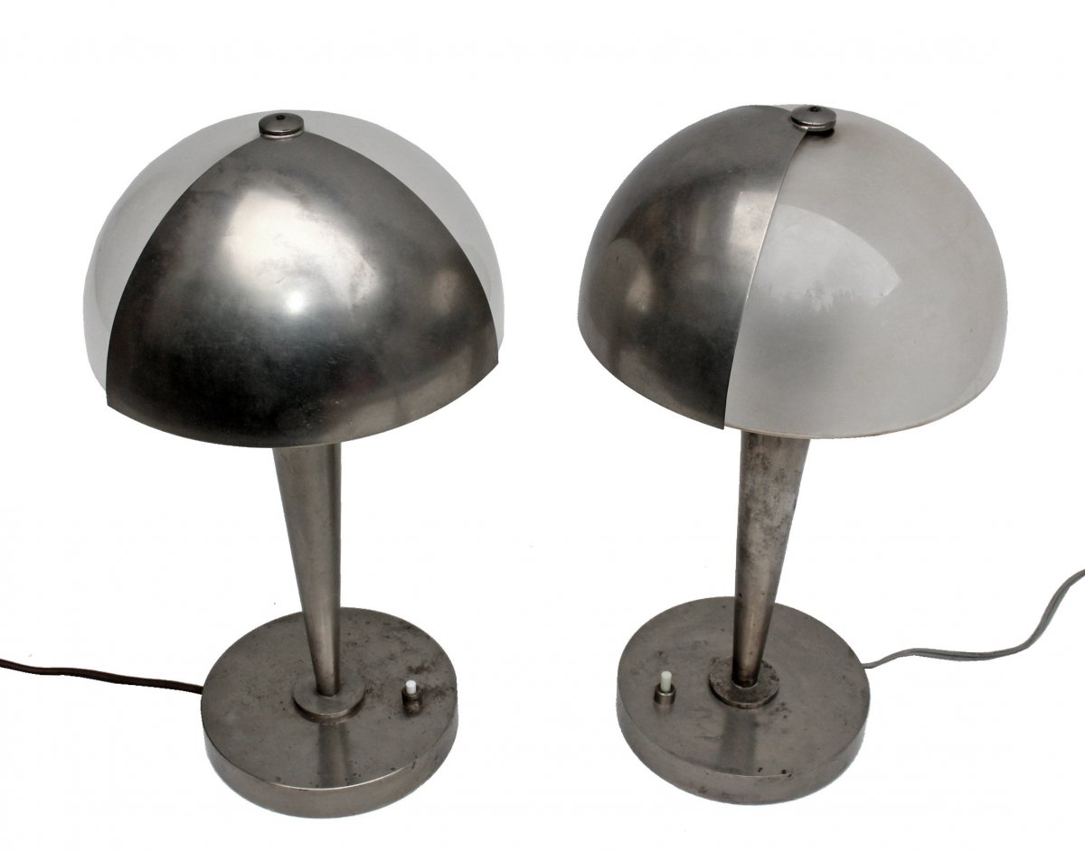 Jean Perzel (1892-1986) Pair Of Art Deco Lamps 1930-photo-3