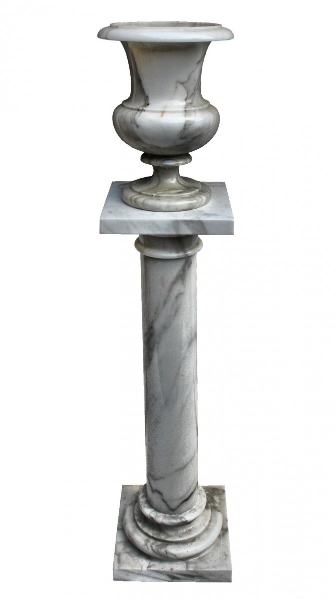 Marble Medici Column And Vase-photo-2