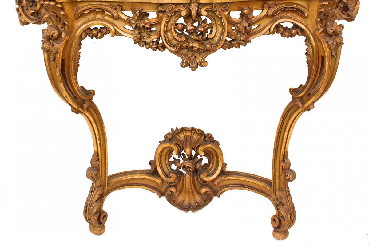 Large Napoleon III Console In Golden Wood-photo-4