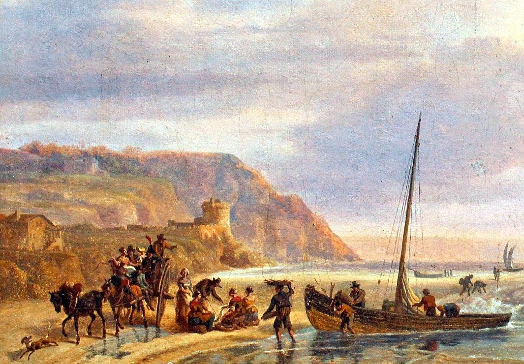 Jean-Louis Demarne (1744 -1829) Bord de Mer Animé-photo-4