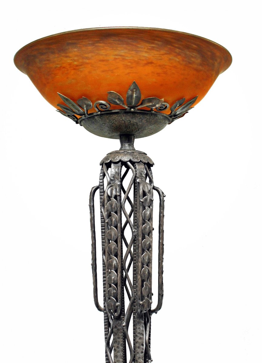 Edgar Brandt & Louis Katoma Art Deco Floor Lamp 1925-photo-4