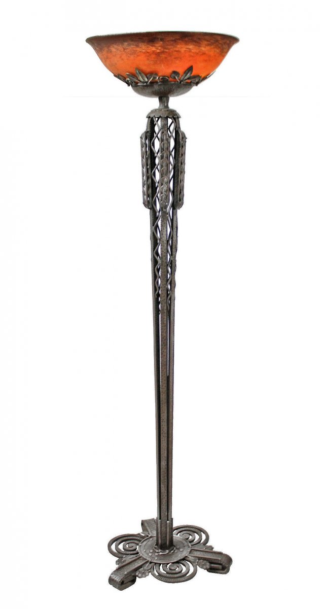 Edgar Brandt & Louis Katoma Art Deco Floor Lamp 1925