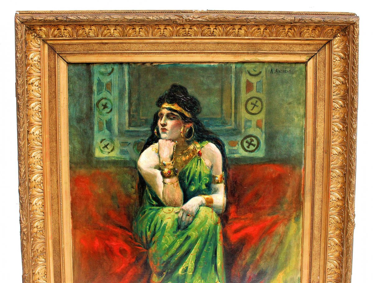 Large Orientalist Painting Nineteenth Herodiade-photo-3