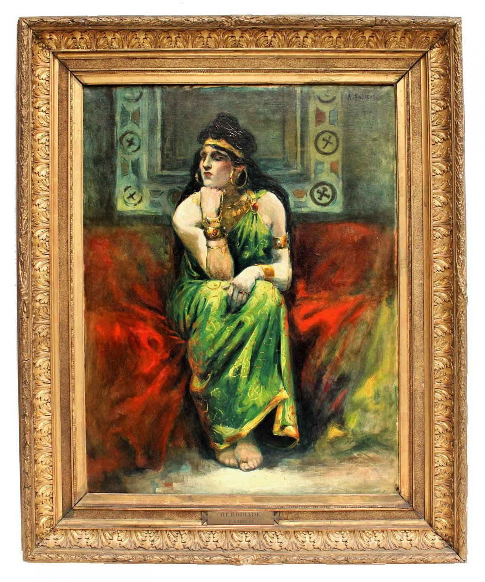 Large Orientalist Painting Nineteenth Herodiade