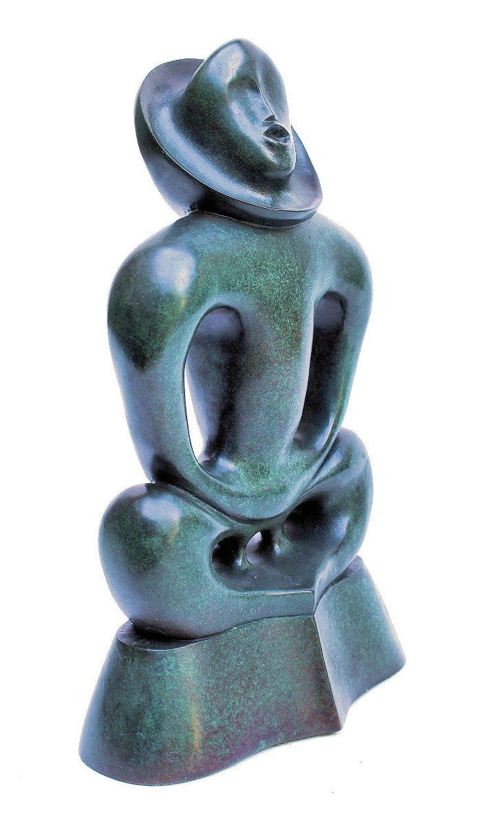David Bialobroda 80's bronze "Placid & Anger"-photo-2