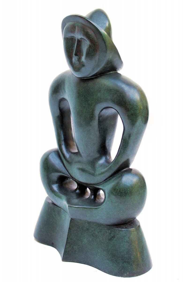 David Bialobroda 80's bronze "Placid & Anger"-photo-3