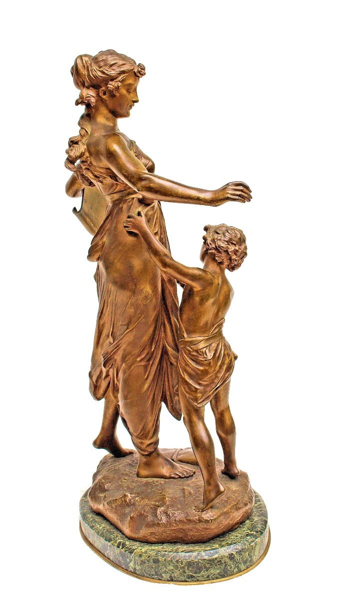 E. DROUOT (1859-1945) Grand Bronze 80 cm "Mentem Luminat"-photo-3