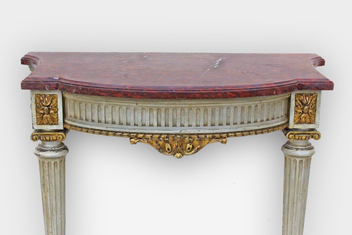 Napoleon III Console In Lacquered And Gilded Wood-photo-1