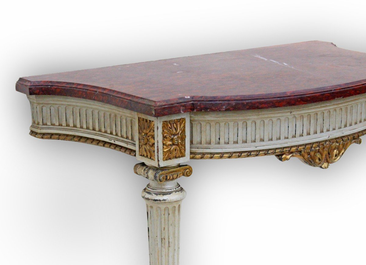 Napoleon III Console In Lacquered And Gilded Wood-photo-2