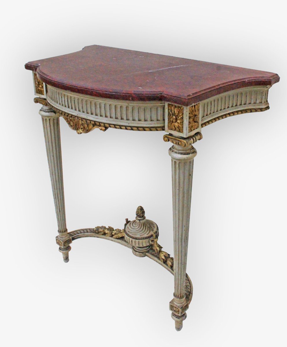 Napoleon III Console In Lacquered And Gilded Wood-photo-3