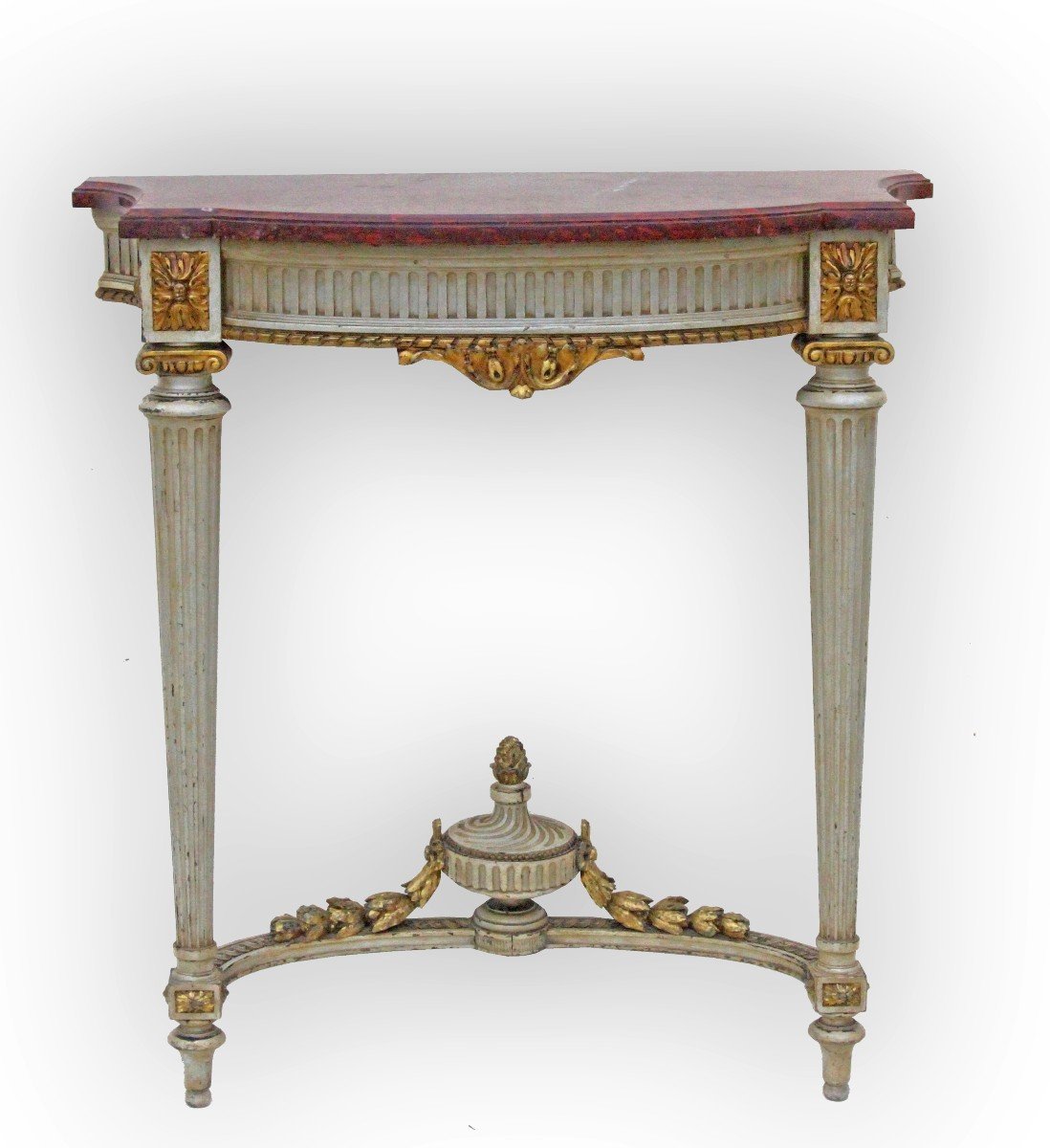 Napoleon III Console In Lacquered And Gilded Wood