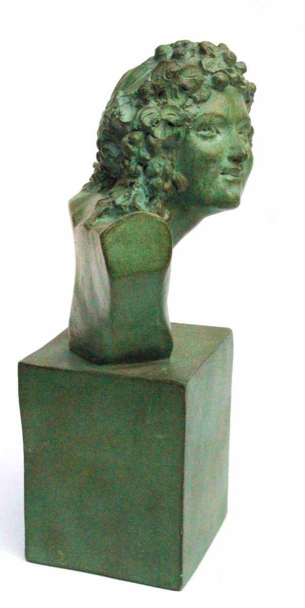 Marcel Bouraine (1886-1948) Bust Of Fauna Art Deco-photo-2