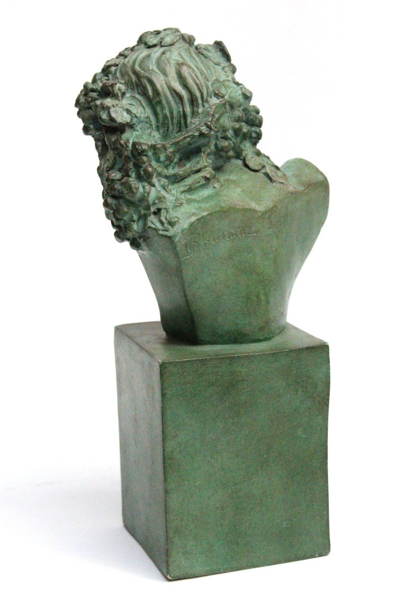 Marcel Bouraine (1886-1948) Buste De Faune Art Déco-photo-4