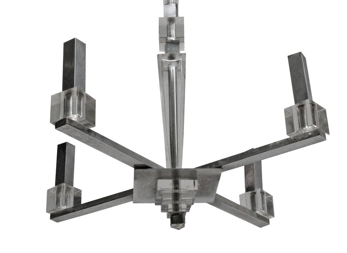 Adnet Modernist Chandelier 1930-photo-1