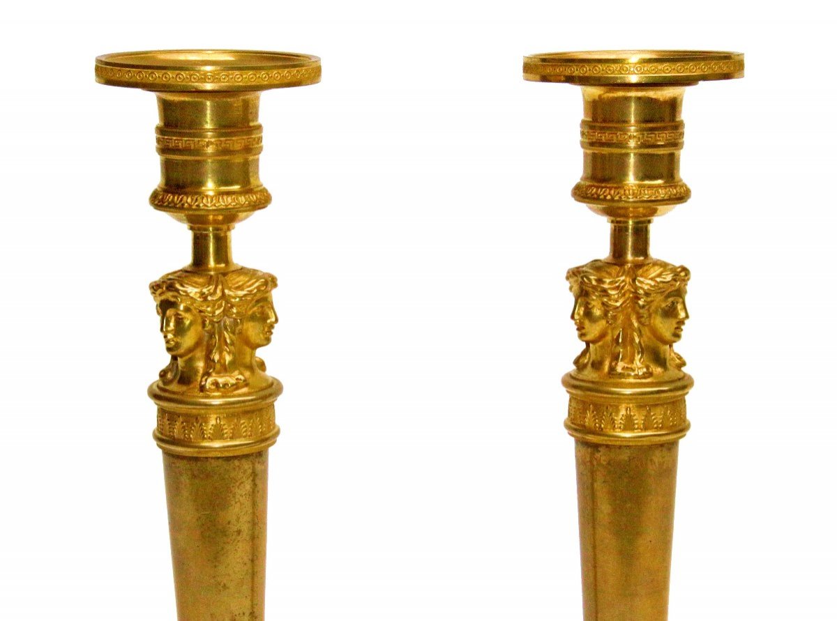 Paire De Flambeaux Directoire-1er Empire Par Claude Galle (1759-1815)-photo-3