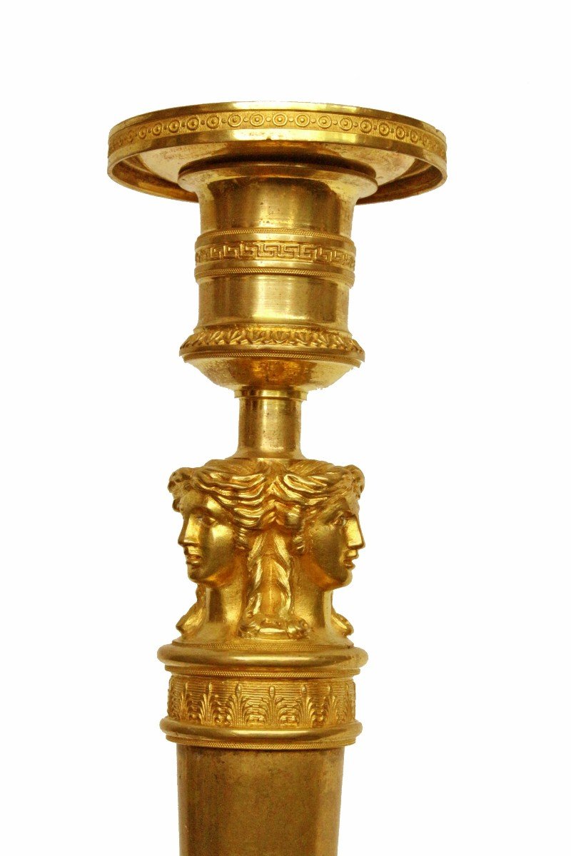 Paire De Flambeaux Directoire-1er Empire Par Claude Galle (1759-1815)-photo-3