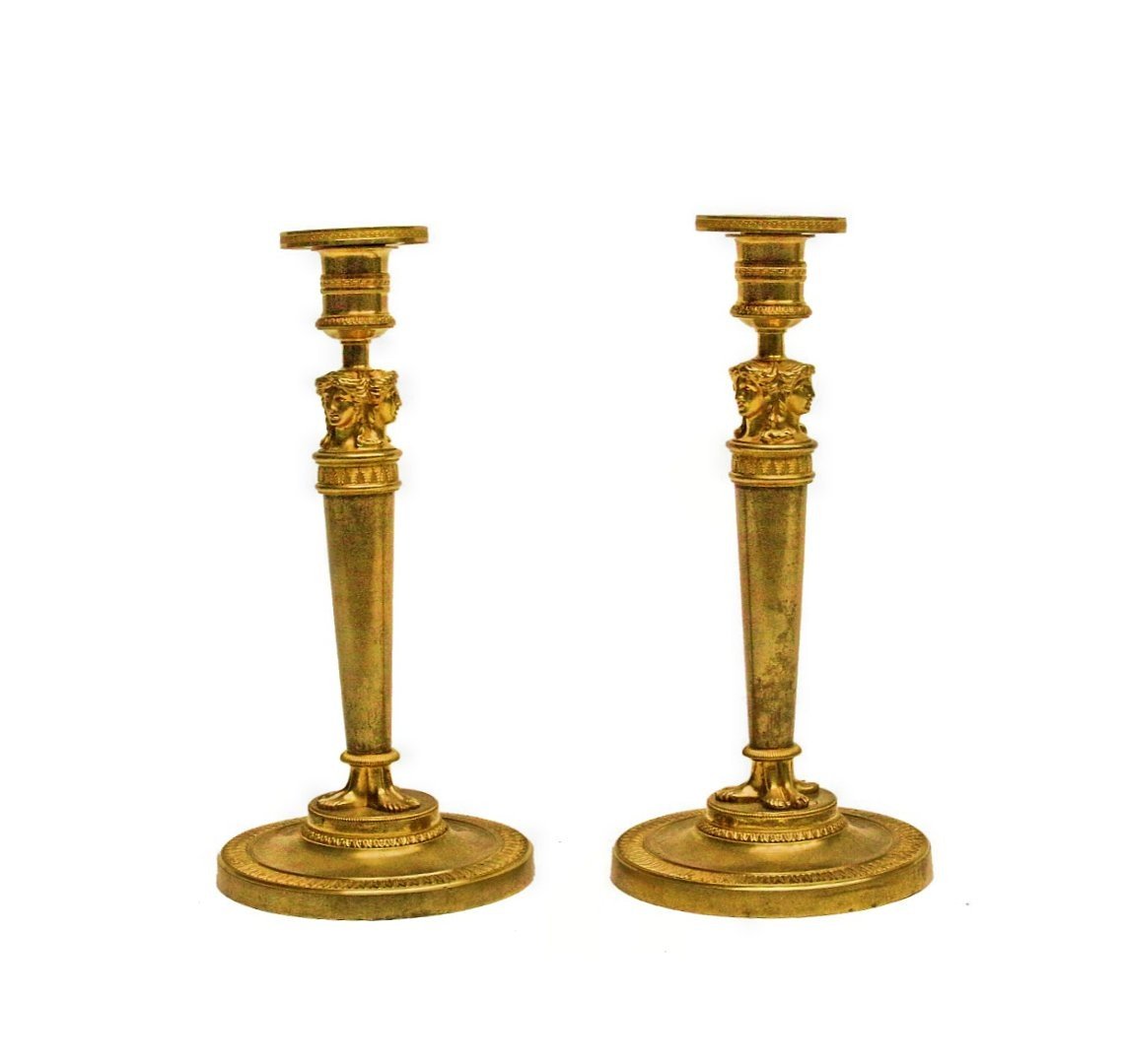 Paire De Flambeaux Directoire-1er Empire Par Claude Galle (1759-1815)
