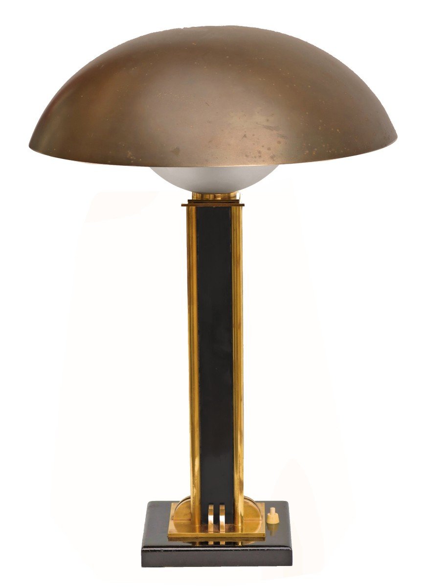 Jacques Adnet (1900-1984) Large Art Deco Lamp-photo-2