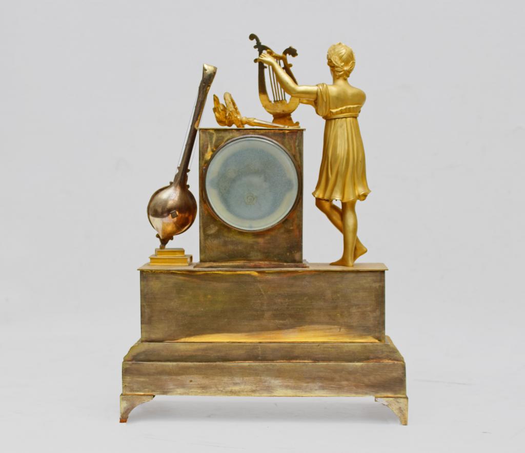 Empire Clock Bronze Apollo At La Lyre-photo-6